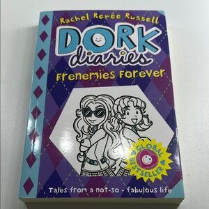 Playful Purple and Blue Cartoon Book Cover with Geometric Design